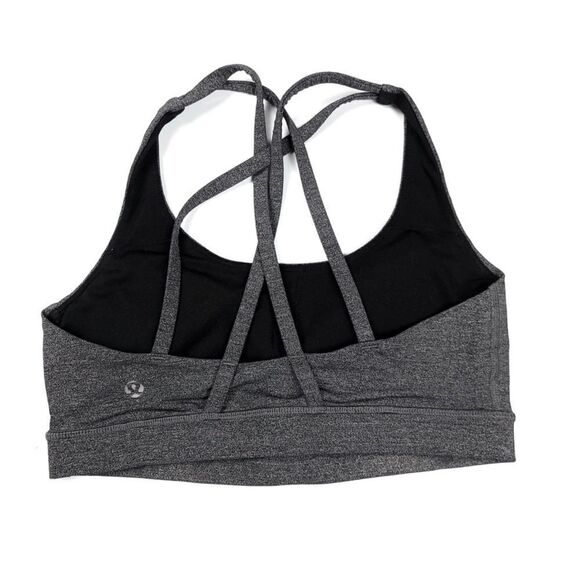 LULULEMON Energy Strappy Racerback Sports Bra Top in Heathered Black Gray Small - Picture 1 of 6